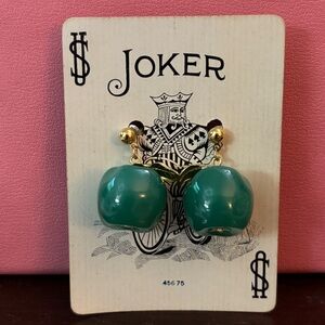 Vintage AVON 1992 Green Apple Lucite Pierced Earrings